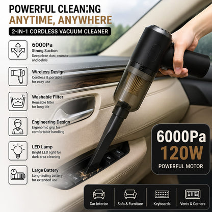 TurboVac Pro™ | 2-in-1 Cordless Vacuum Cleaner & Air Blower