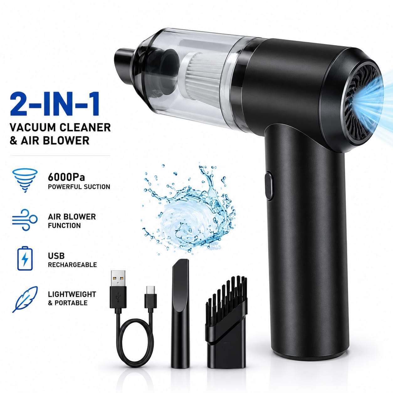TurboVac Pro™ | 2-in-1 Cordless Vacuum Cleaner & Air Blower