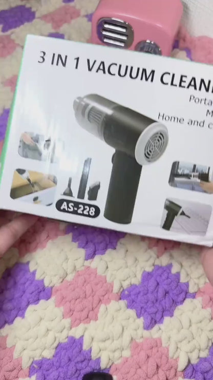 3-in-1 Cordless Handheld Vacuum Cleaner | Powerful Suction | USB Rechargeable | Portable Car, Home & Office Cleaner